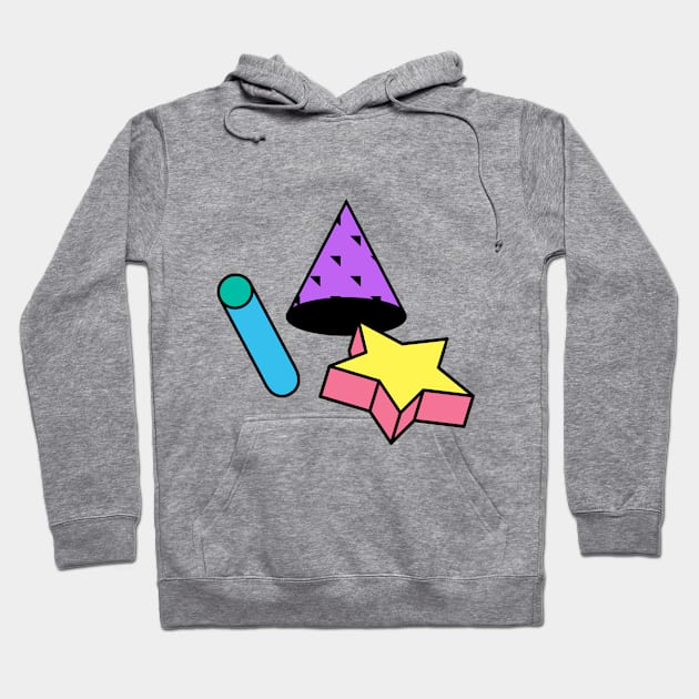 Retro 90s Aesthetic Vaporwave Shapes Hoodie by MeatMan